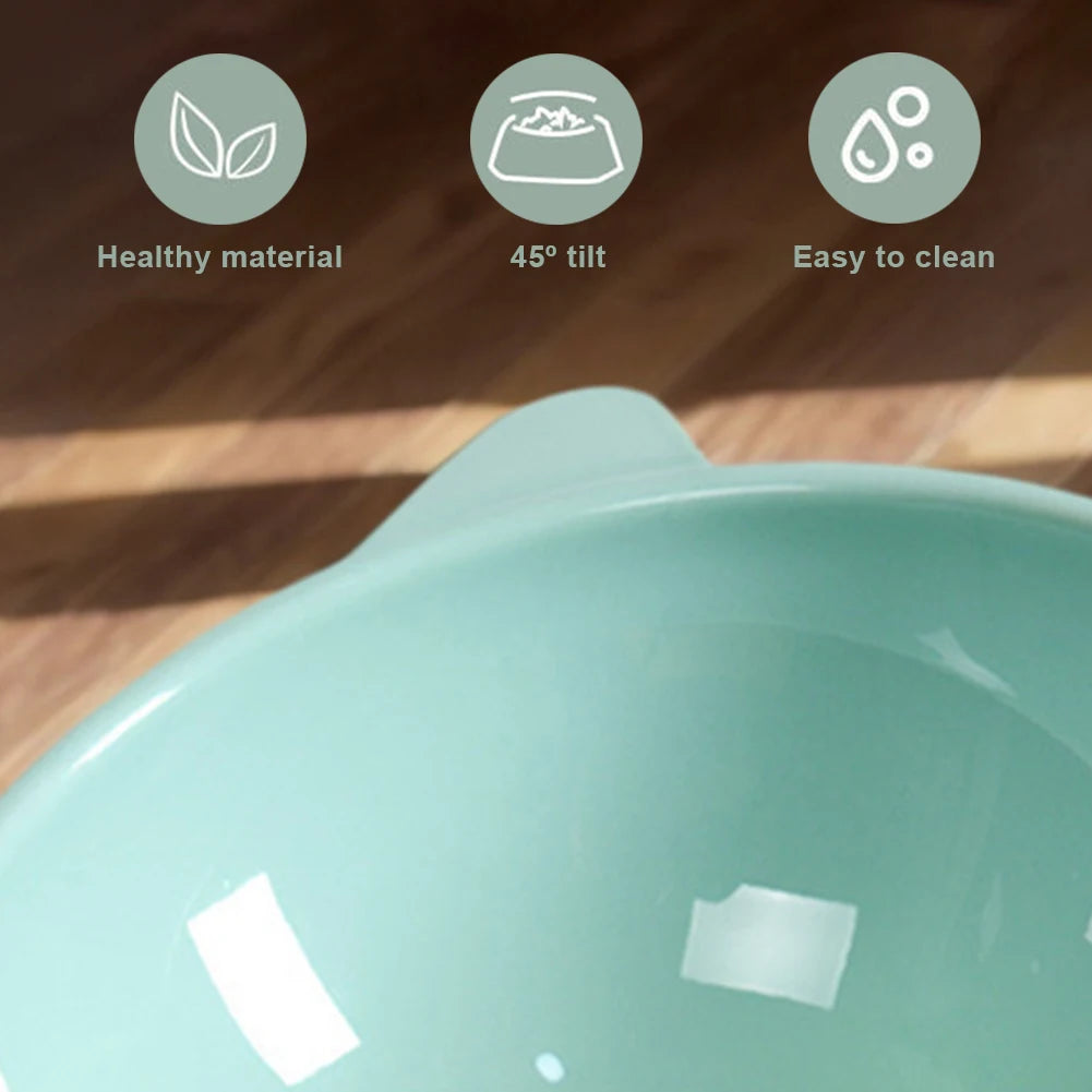 High Foot Tilted Pet Bowl for Flat-Faced Cats and Dogs