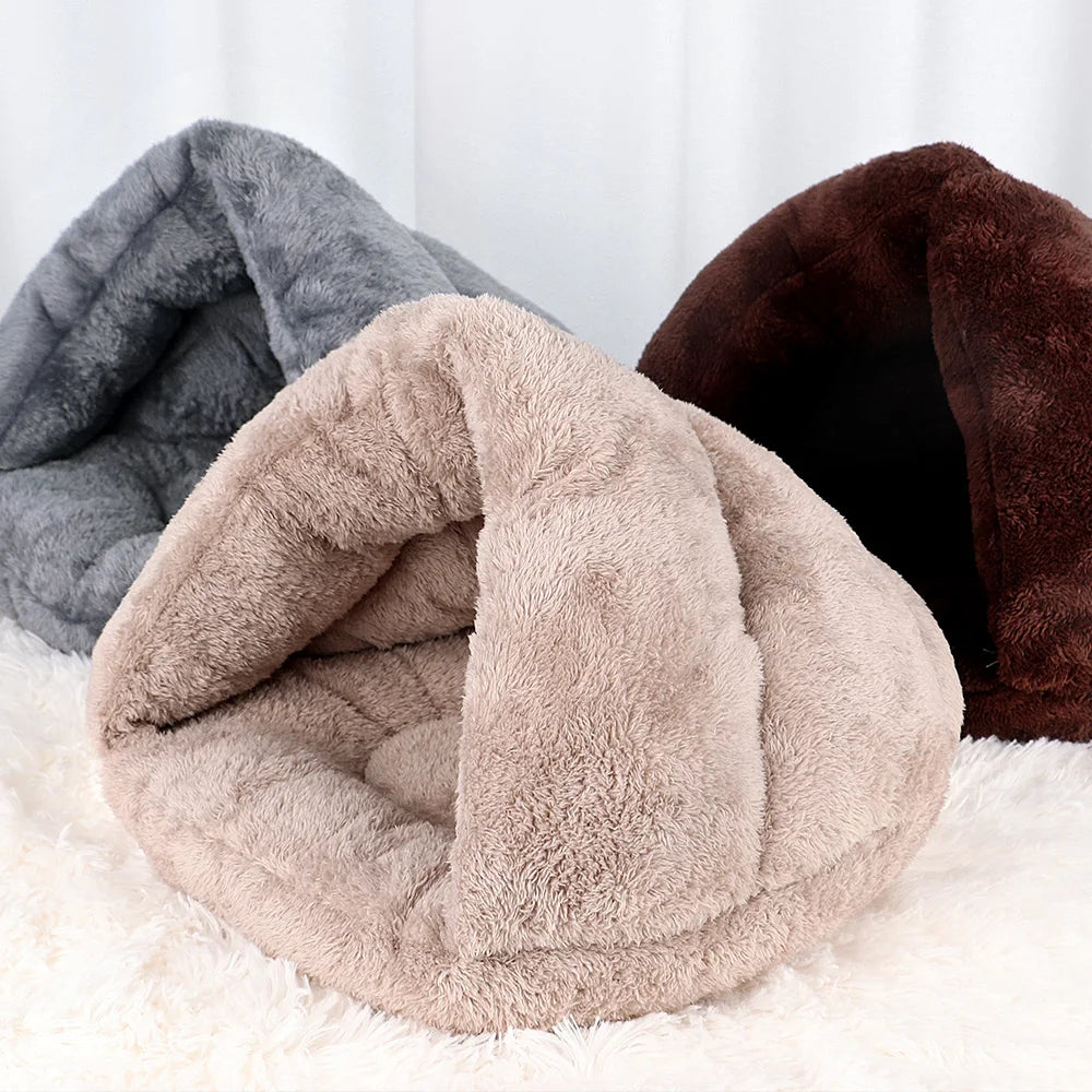 Warm Fleece Cat Bed Soft Kitten Nest Kennel For Small Dogs
