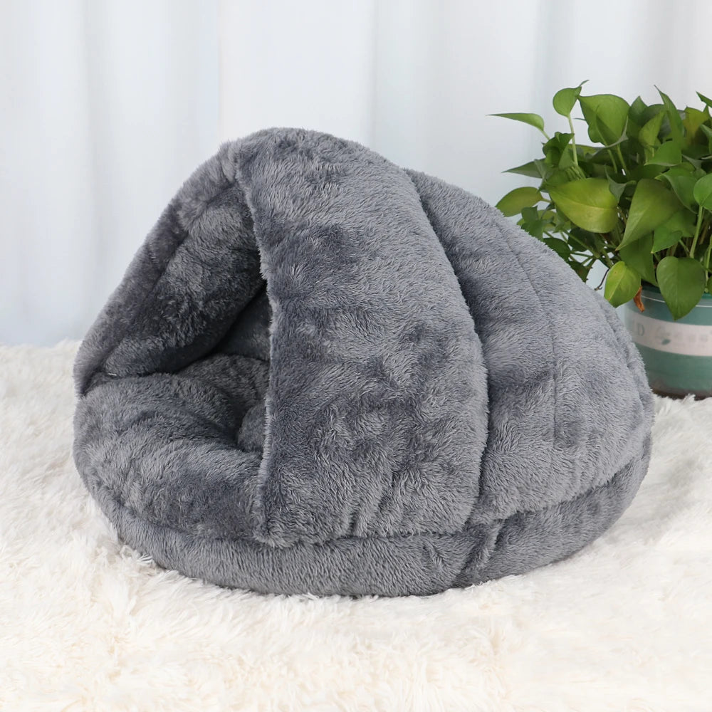 Warm Fleece Cat Bed Soft Kitten Nest Kennel For Small Dogs