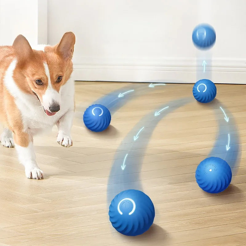 Pet Toy Ball Automatic Moving Dog Toy Ball Smart USB Jumping Rotating Interactive Dog