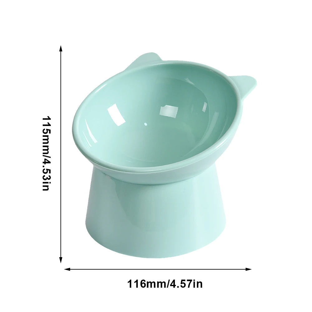 High Foot Tilted Pet Bowl for Flat-Faced Cats and Dogs