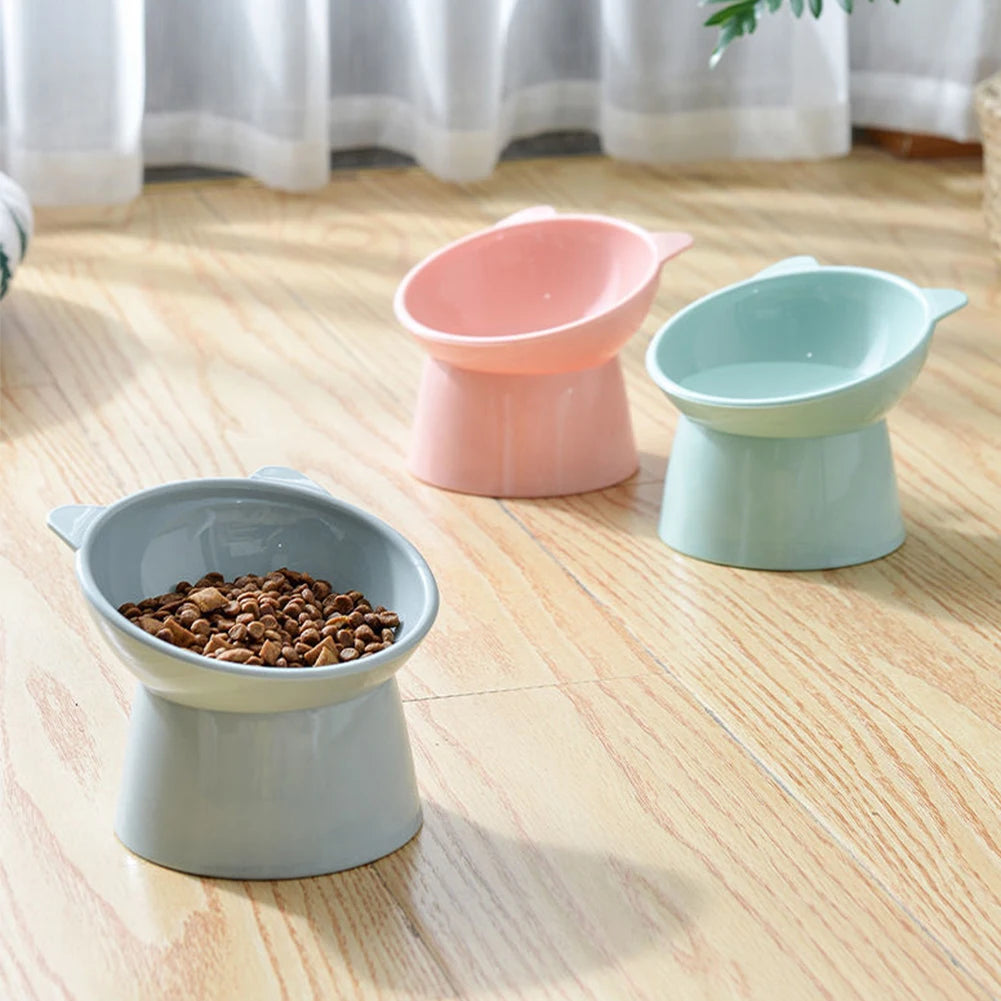 High Foot Tilted Pet Bowl for Flat-Faced Cats and Dogs