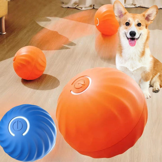 Pet Toy Ball Automatic Moving Dog Toy Ball Smart USB Jumping Rotating Interactive Dog 