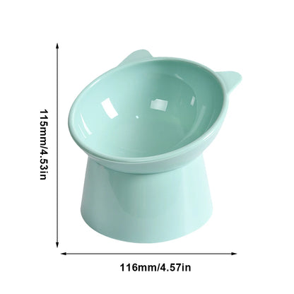 High Foot Tilted Pet Bowl for Flat-Faced Cats and Dogs
