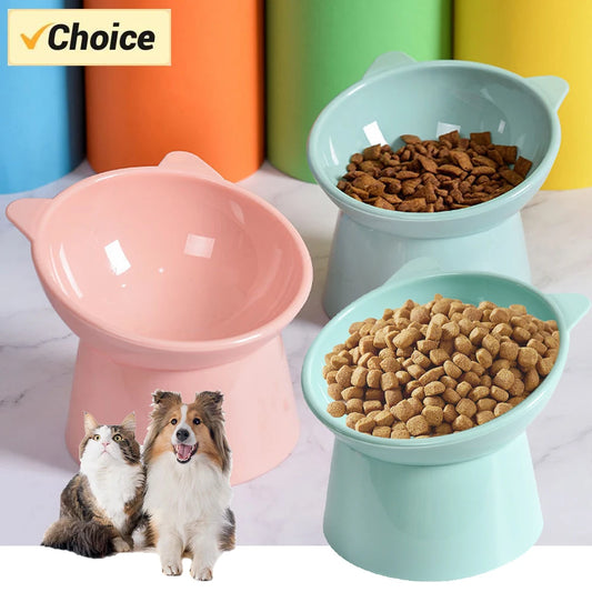 High Foot Tilted Pet Bowl for Flat-Faced Cats and Dogs